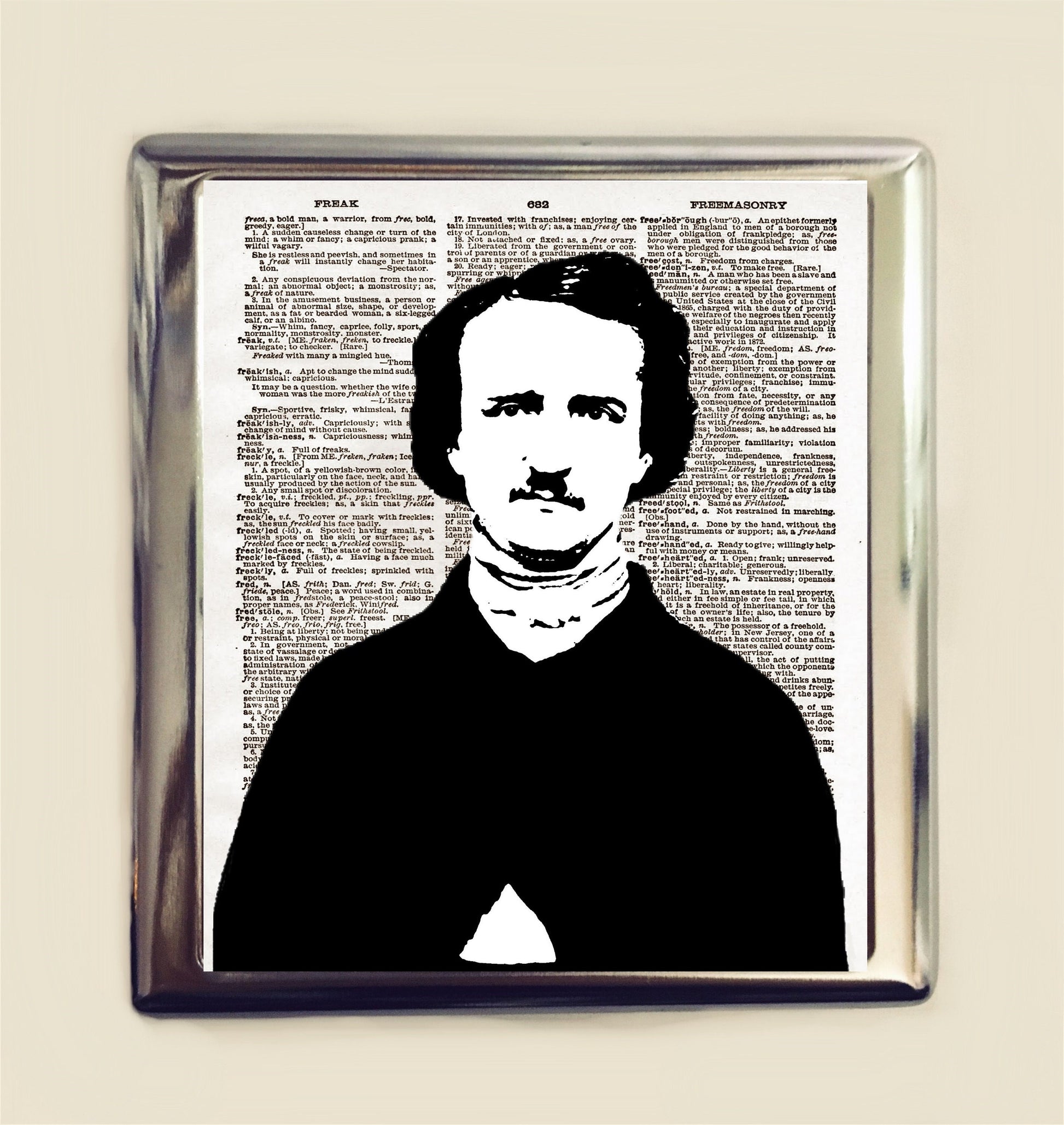 Edgar Allan Poe Cigarette Case Business Card ID Holder Pop Art Portrait Goth Literary Author The Raven