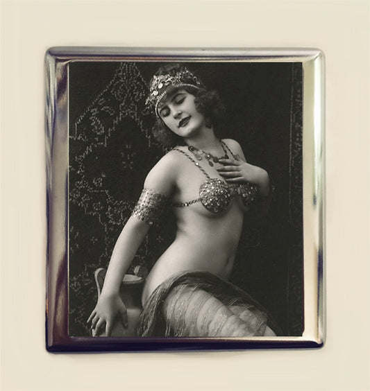 Flapper Cleopatra Cigarette Case Business Card ID Holder Wallet Art Deco 1920s Jazz Age Boho Gypsy Vase Belly Dancer