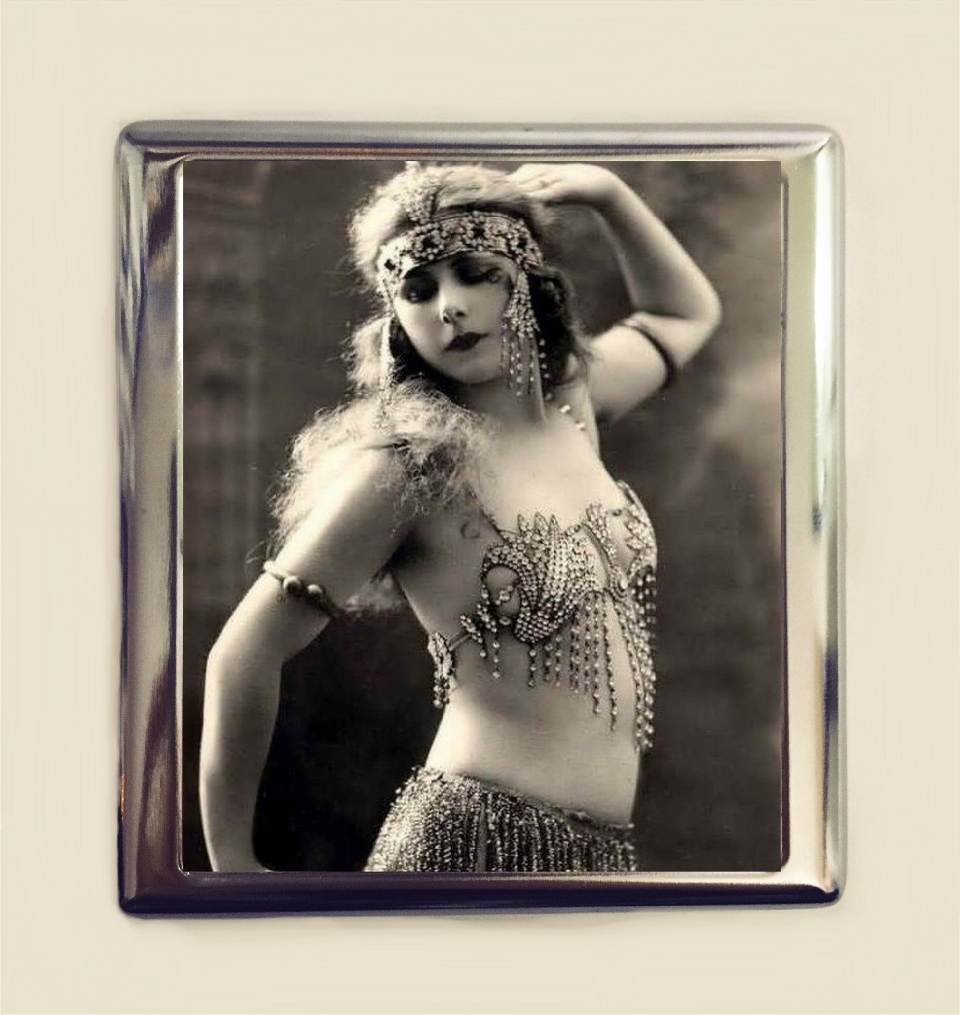 Flapper Cleopatra Cigarette Case Business Card ID Holder Wallet Art Deco 1920s Jazz Age Boho Gypsy Belly Dancer