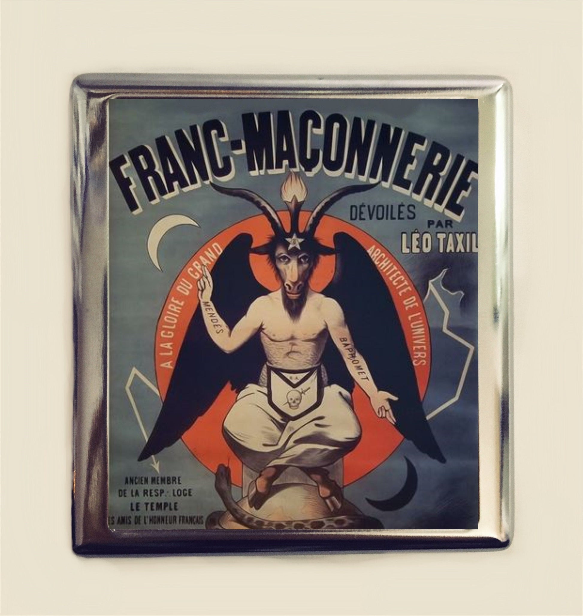 French Baphomet Cigarette Case Business Card ID Holder Wallet Occult Magick