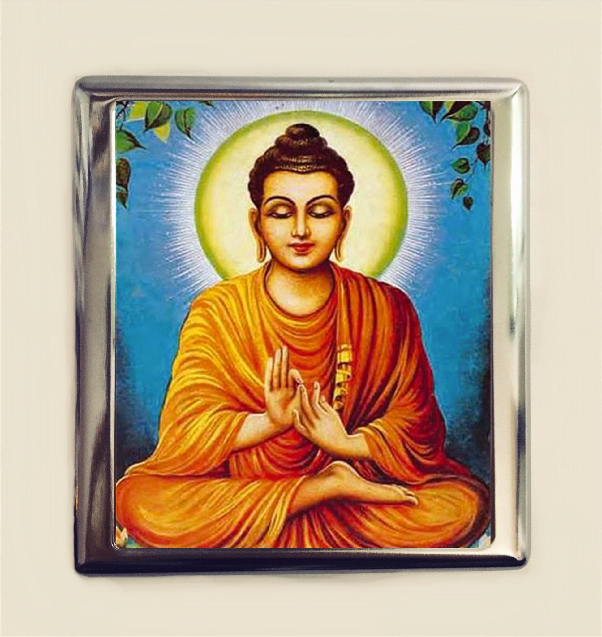 Buddha Cigarette Case Business Card ID Holder Wallet Buddhist Buddhism Zen Spiritual Spirituality New Age