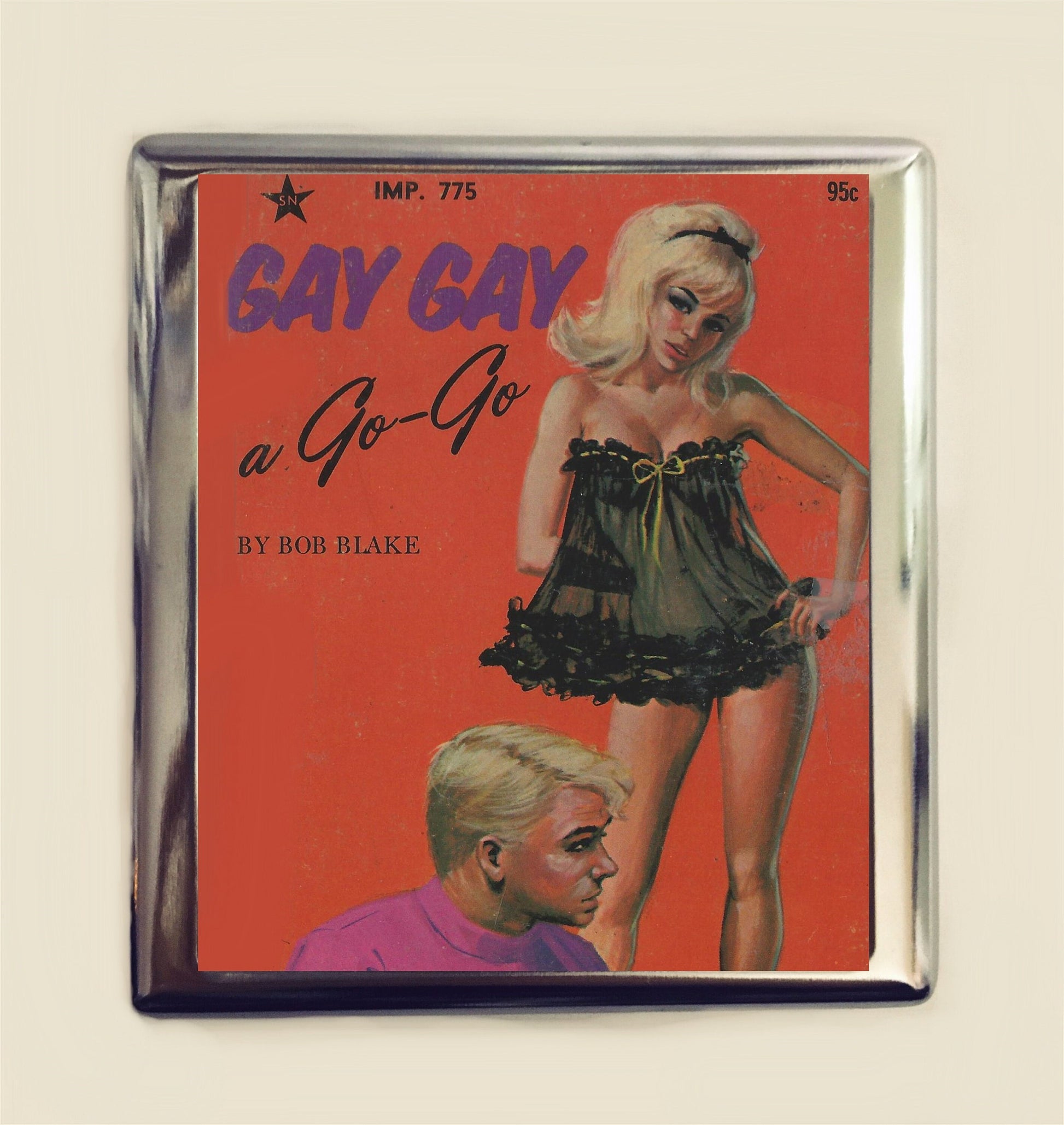 Lesbian Gay Pulp Cigarette Case Business Card ID Holder Wallet Gay Gay A Go Go Retro Sex Book LGBT Kitsch Campy 1960's