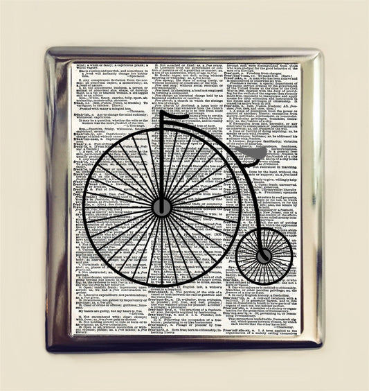 High Wheel Bike Cigarette Case Business Card ID Holder Wallet Victorian Bicycle Bike Riding Cyclist