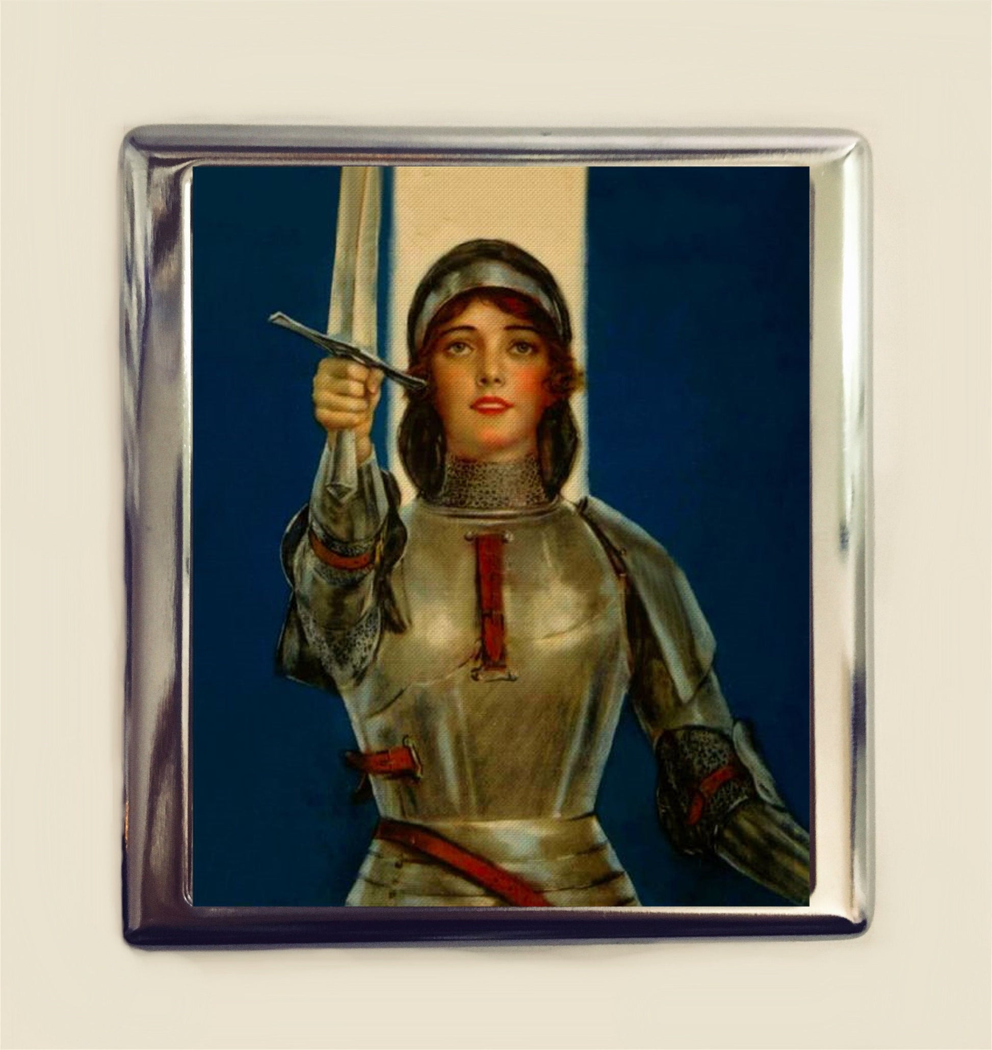 Joan of Arc Cigarette Case Business Card ID Holder Wallet French Feminist Icon Girl Power Feminism Women's History