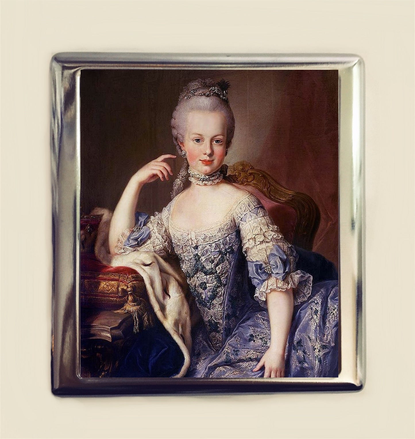 Marie Antoinette Cigarette Case Business Card ID Holder Wallet Aristocrat French Revolution Queen