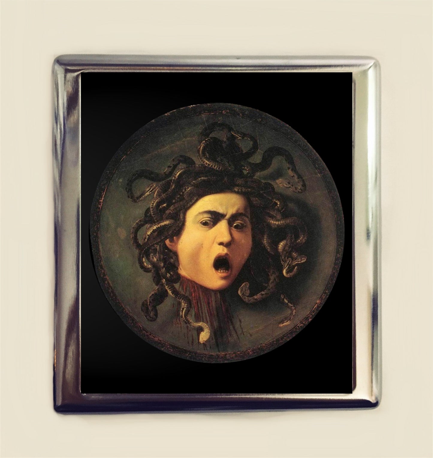 Medusa Cigarette Case Business Card ID Holder Wallet Fine Art Painting Greek Mythology Caravaggio