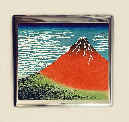 Japanese Mt. Fuji Woodblock Cigarette Case Business Card ID Holder Wallet Japan Landscape Asian Art