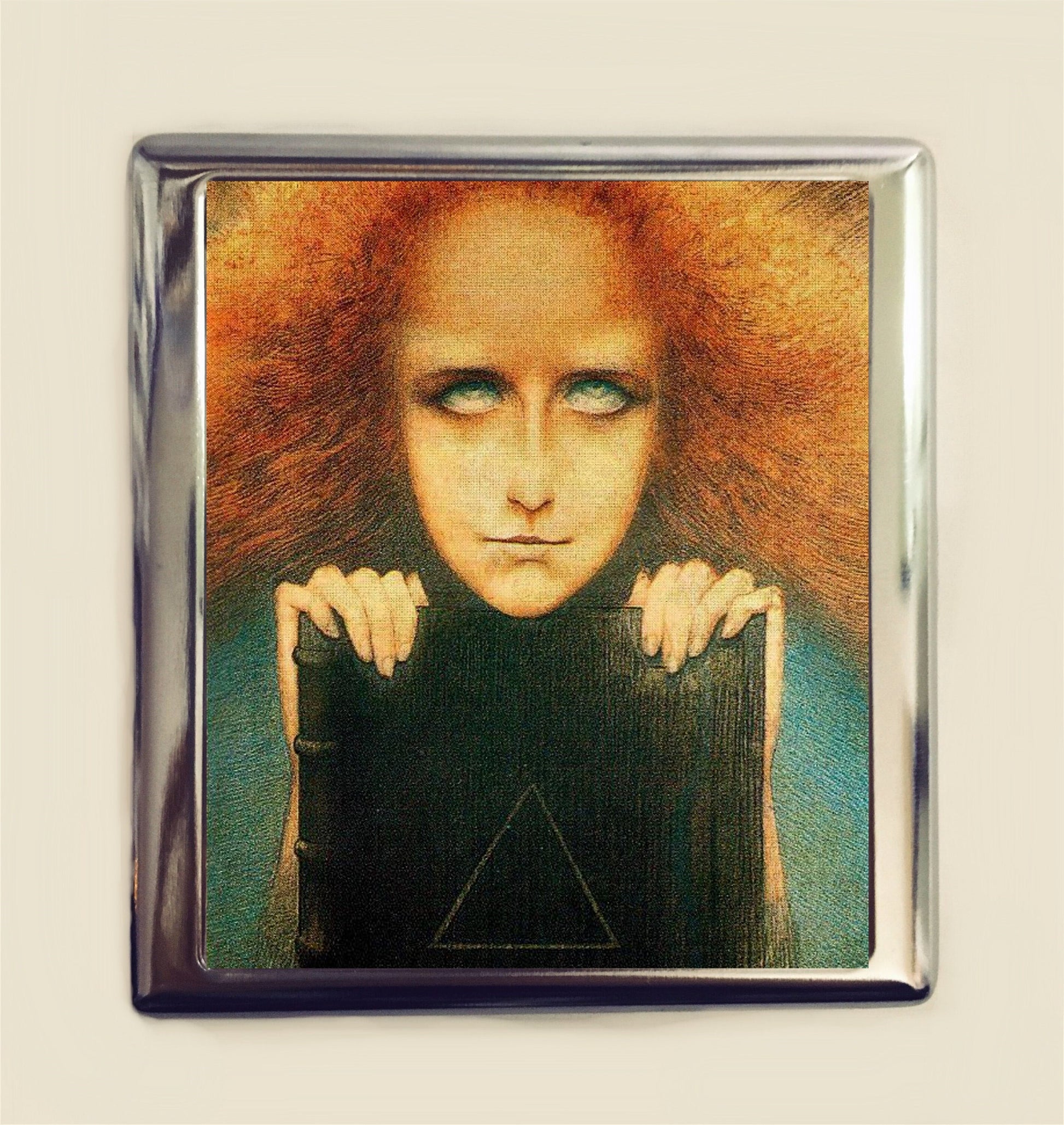 Mysteriosa Delville Cigarette Case Business Card ID Holder Wallet Strange Occult Fine Art Painting Esoteric