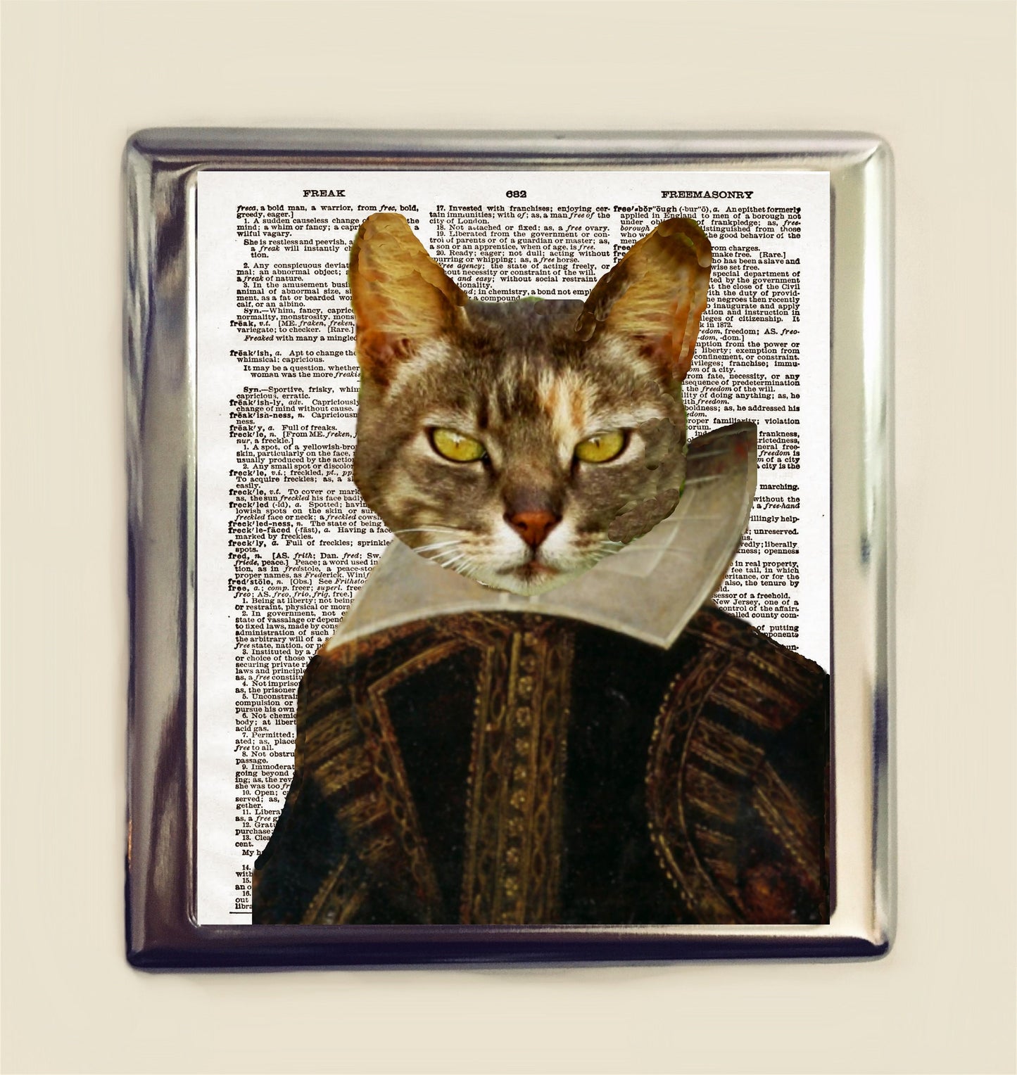 William Shakespeare Cat Cigarette Case Business Card ID Holder Wallet Kawaii Kitty Pop Animal Art Whimsical