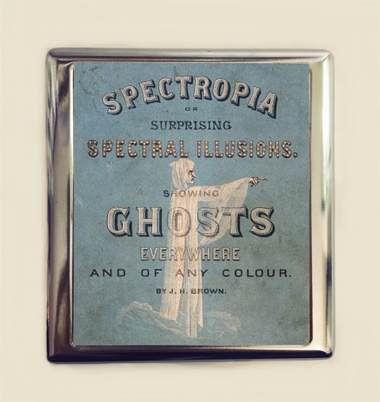 Vintage Ghost Book Cigarette Case Business Card ID Holder Spirits Spiritualism Occult Paranormal Ghosts