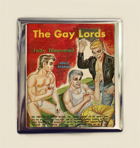 Gay Pulp Cigarette Case Business Card ID Holder Wallet The Gay Lords Retro Sex Book 1960's Kitsch Campy LGBT