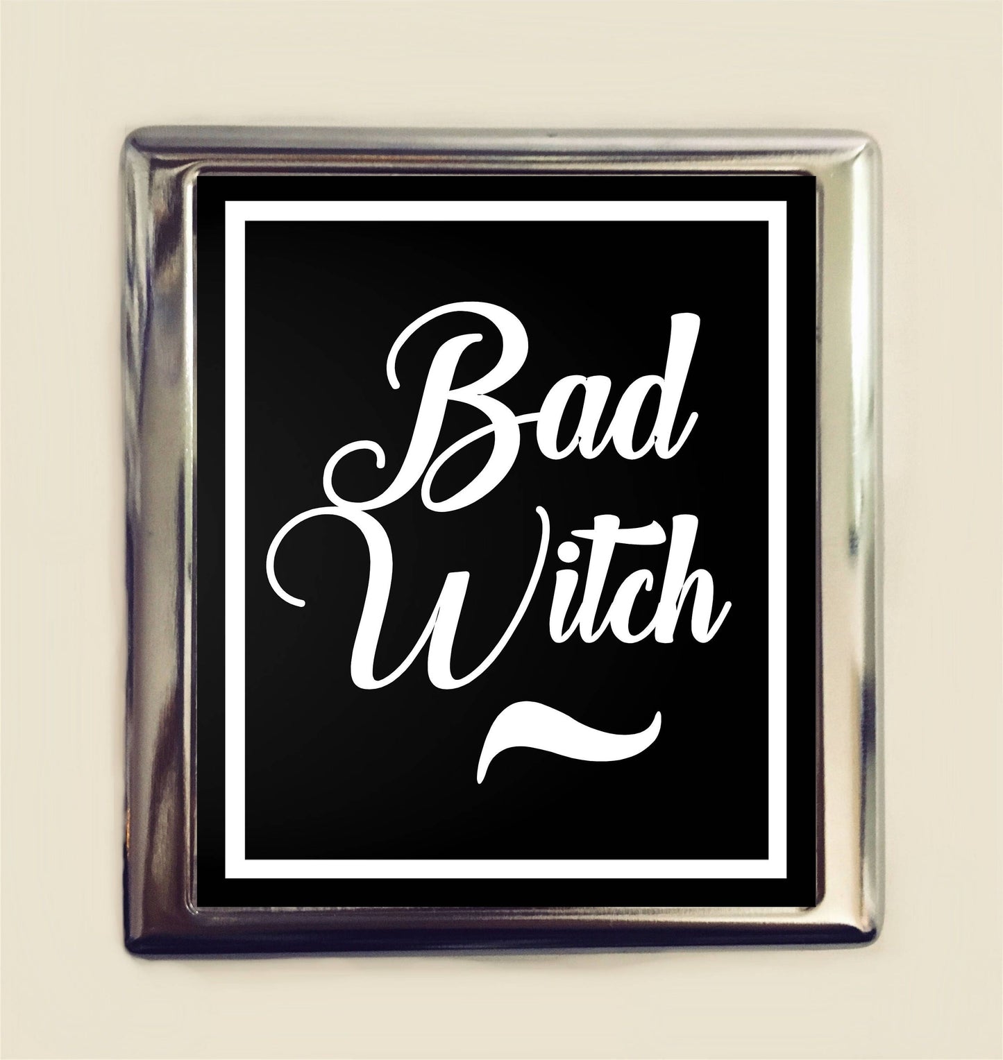 Bad Witch Cigarette Case Business Card ID Holder Wallet Witchcraft Witchy Magick Goth Dark Art