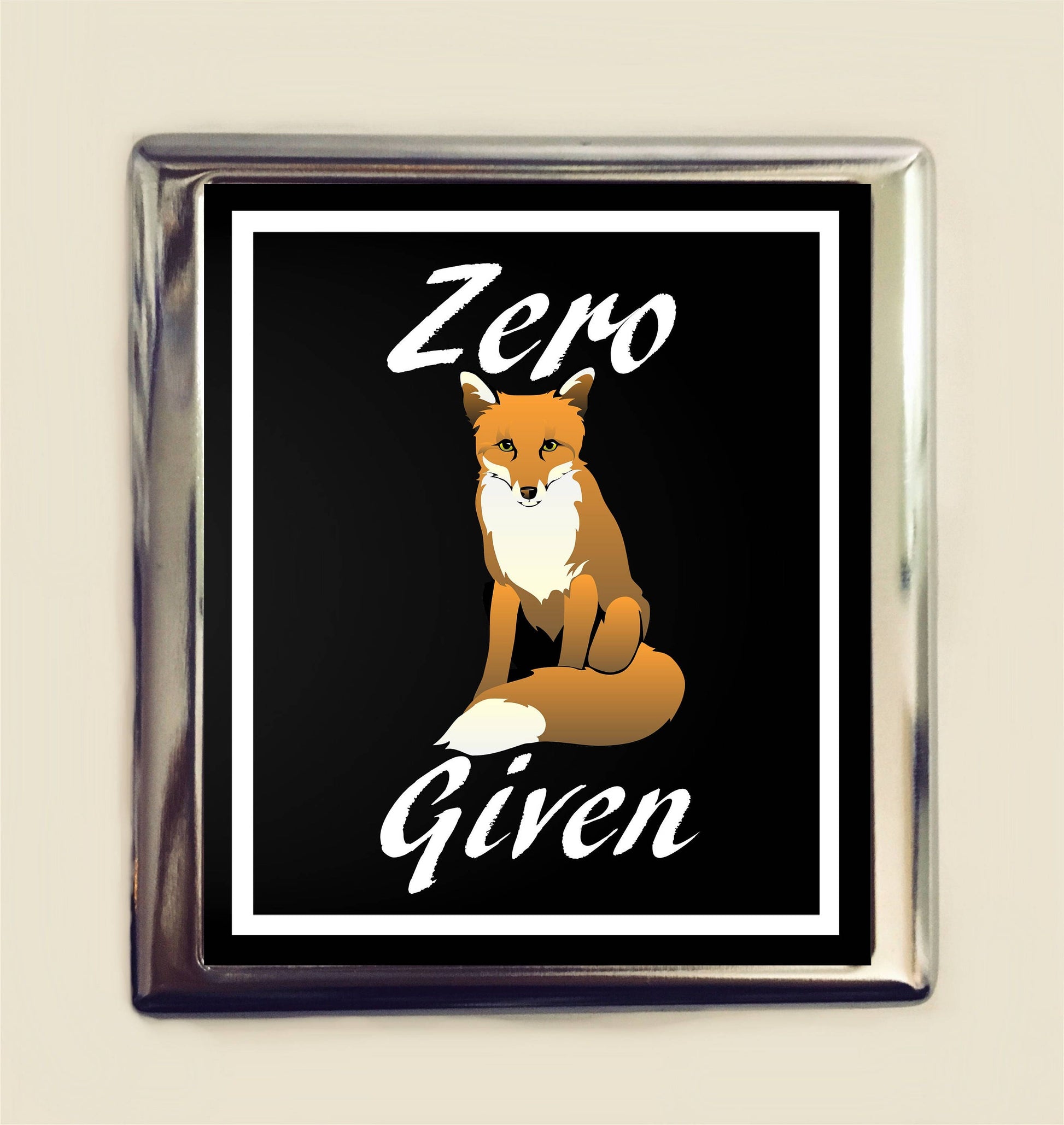 Zero Fox Given Cigarette Case Business Card ID Holder Wallet Pun Wordplay Funny Humor Sarcastic Saying