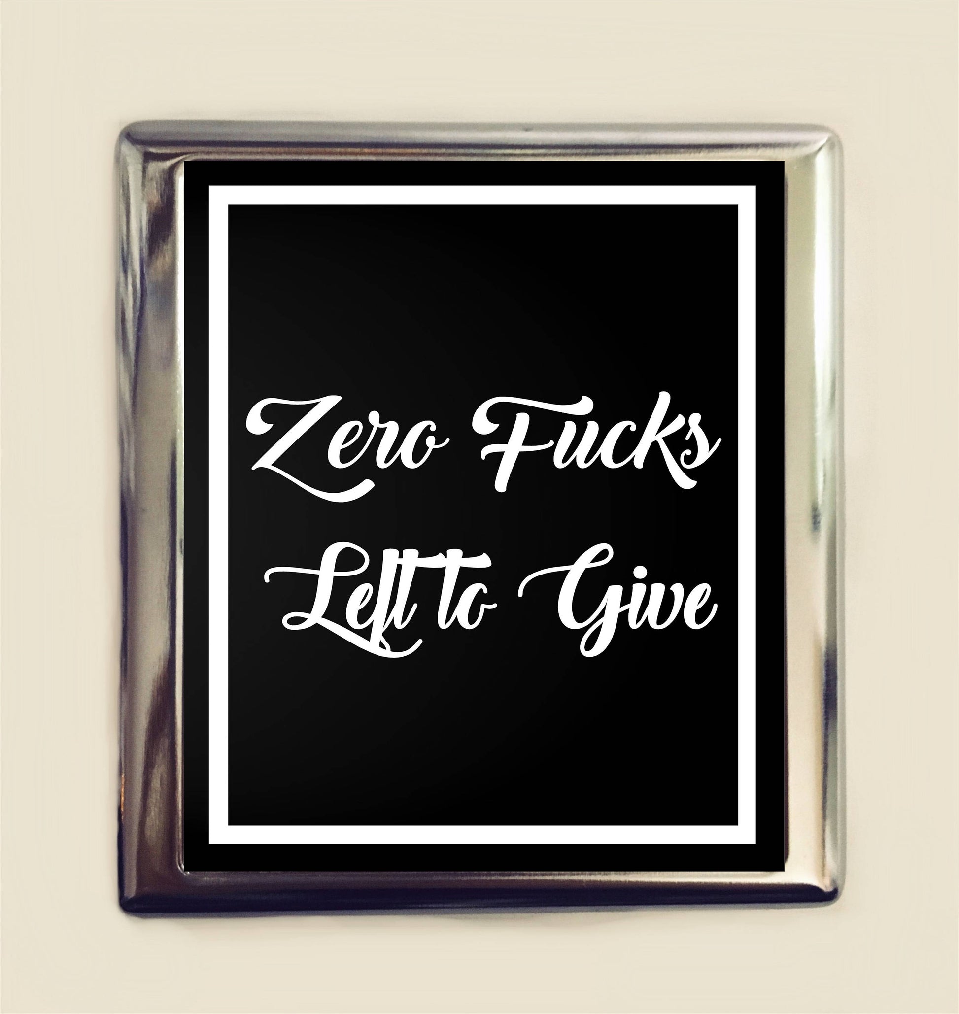 Zero F*cks Left to Give Cigarette Case Business Card ID Holder Wallet Funny Sarcastic Saying Quote Humorous MATURE