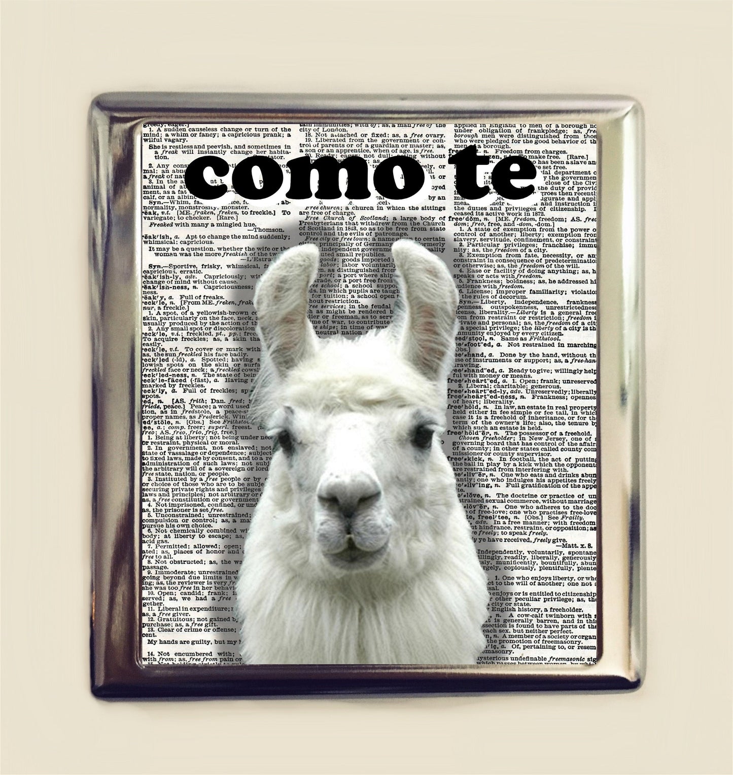 Como Te Llama Cigarette Case Business Card ID Holder Wallet Spanish Pun Wordplay Animal Art