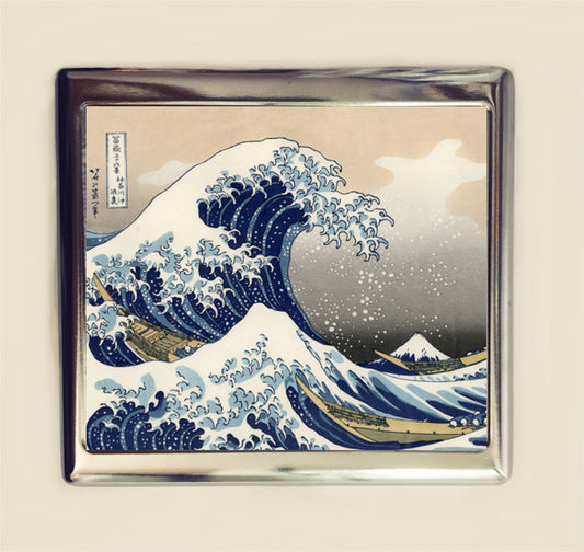 Great Wave Over Kanagawa Cigarette Case Business Card ID Holder Wallet Japan Japanese Woodblock Fine Art