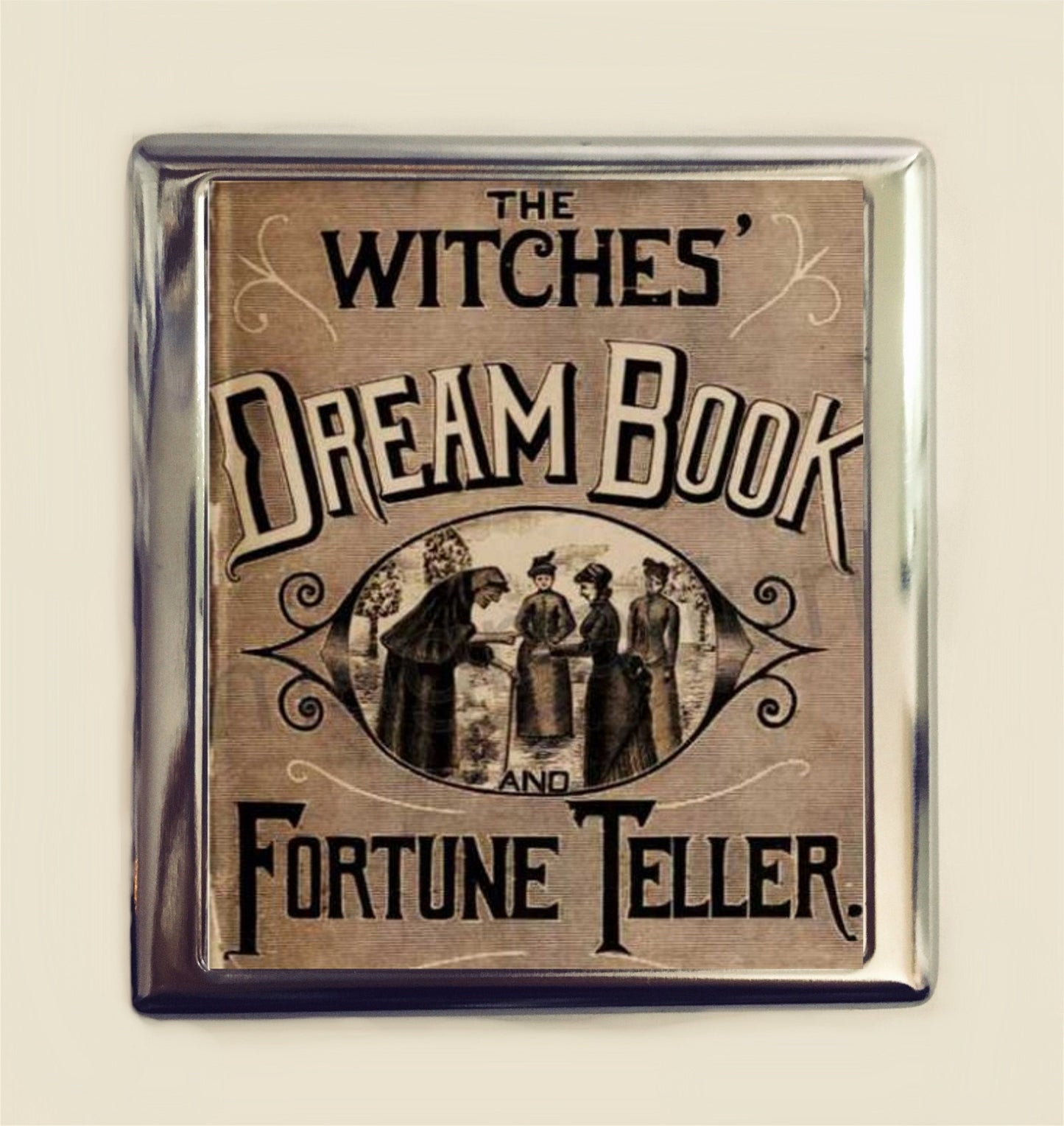 Witches Dream Book Cigarette Case Business Card ID Holder Wallet Antique Book Fortune Teller Witchcraft