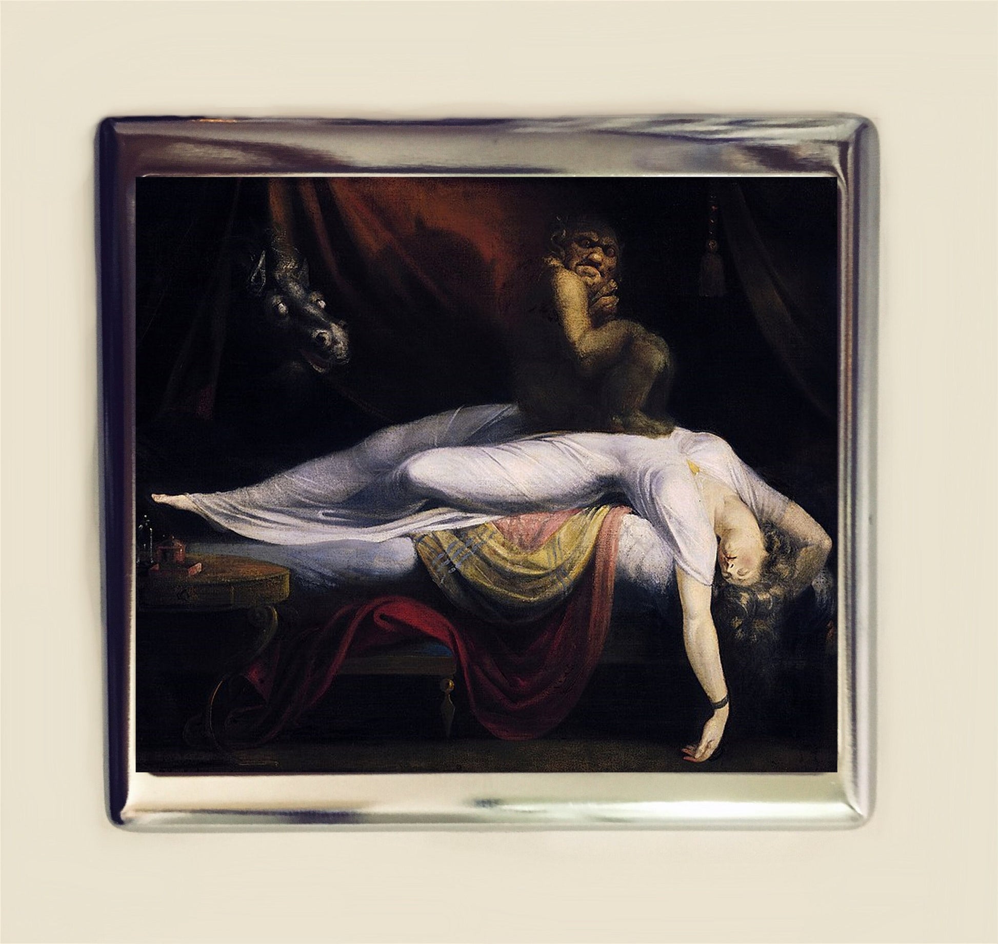 Fuseli Nightmare Cigarette Case Business Card ID Holder Wallet Fine Art Goth Painting Horror Dark Art