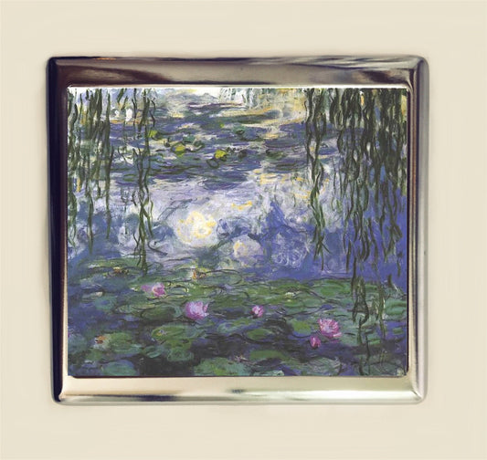 Monet Water Lilies Cigarette Case Business Card ID Holder Wallet Fine Art Famous Painting Impressionist Claude