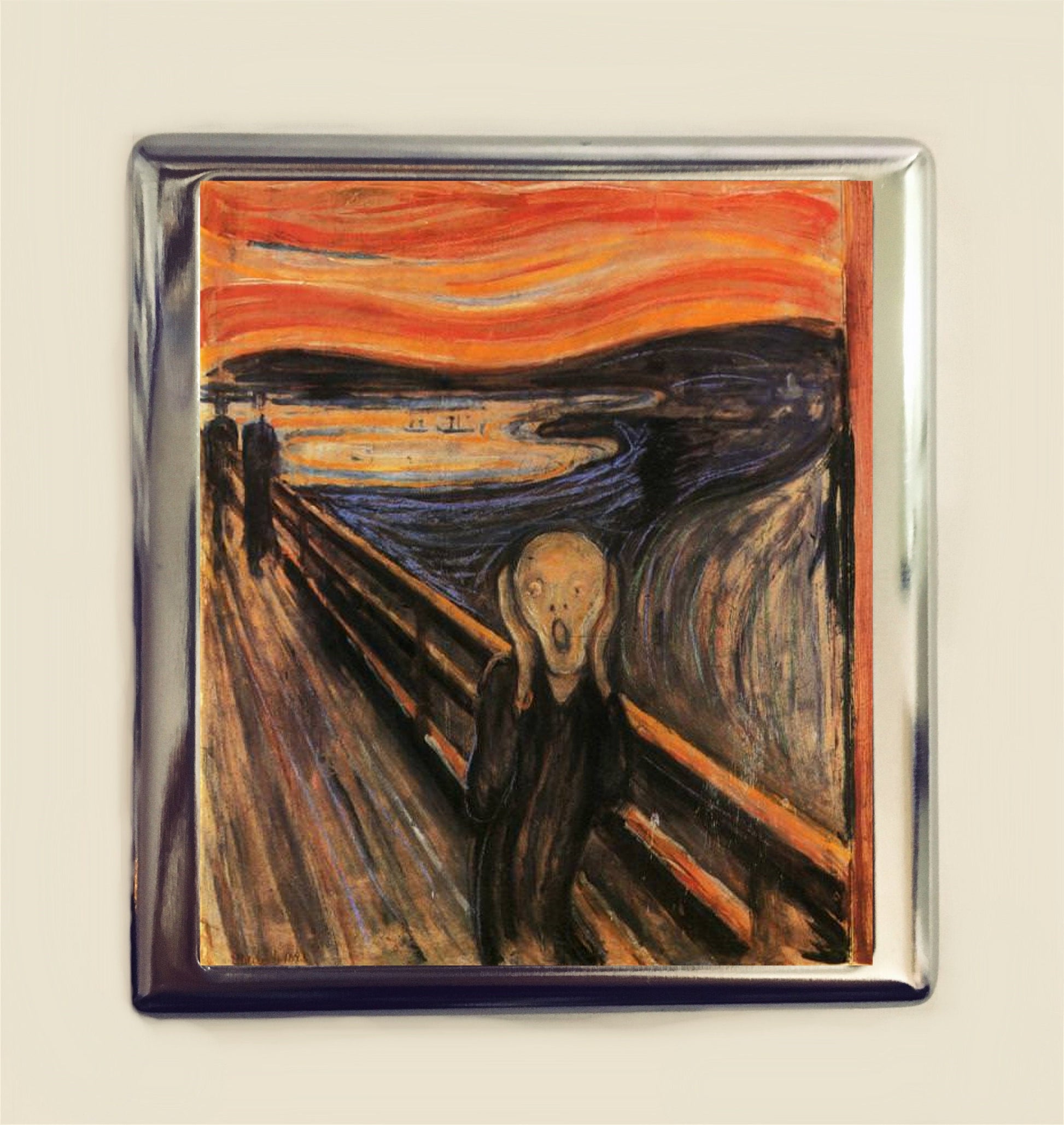 The Scream Cigarette Case Business Card ID Holder Wallet Edvard Munch Fine Art Famous Painting Goth