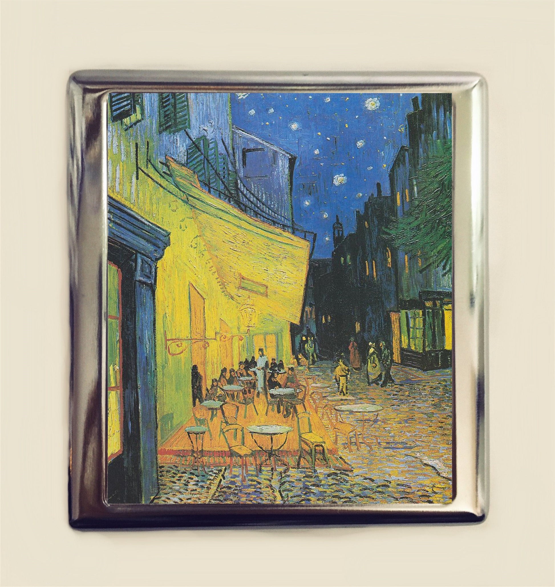 Van Gogh Cafe Terrace at Night Cigarette Case Business Card ID Holder Wallet Fine Art Famous Painting Impressionist Vincent