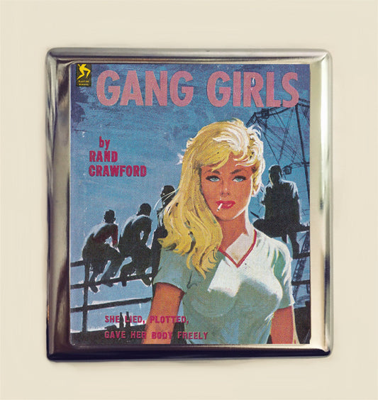 Girl Gang Cigarette Case Business Card ID Holder Wallet Pulp Retro Paperback Bad Girls