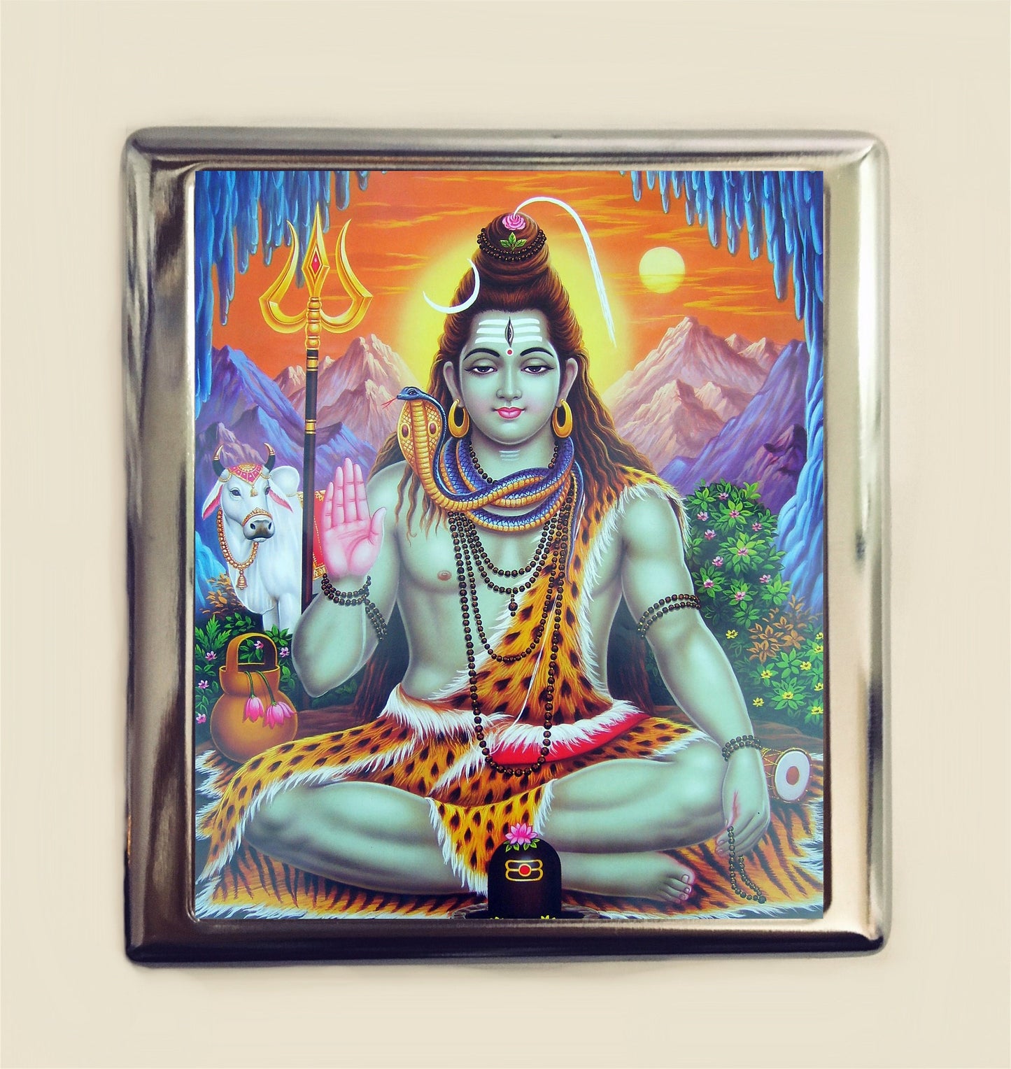 Shiva Cigarette Case Business Card ID Holder Wallet Hindu God Spiritual Hinduism Spirituality