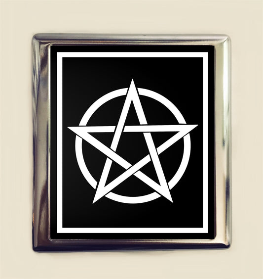 Witch Pentacle Cigarette Case Business Card ID Holder Wallet Witchcraft Wicca Occult Magick