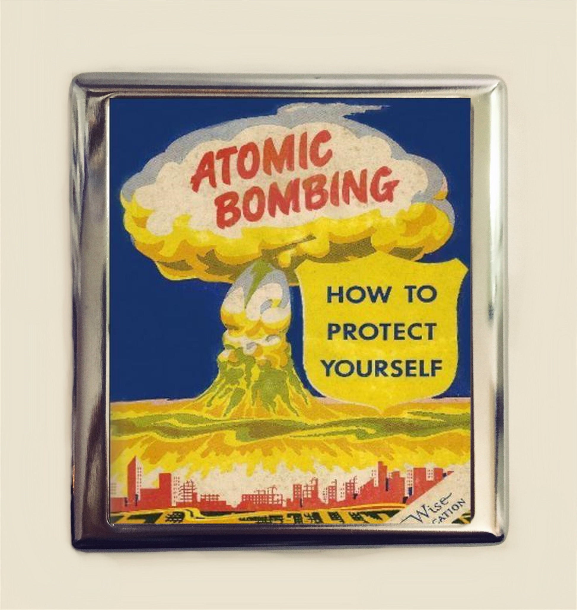 Atomic Bomb Cigarette Case Business Card ID Holder Wallet Atom Bombing Apocalyptic Apocalyse Nuclear War