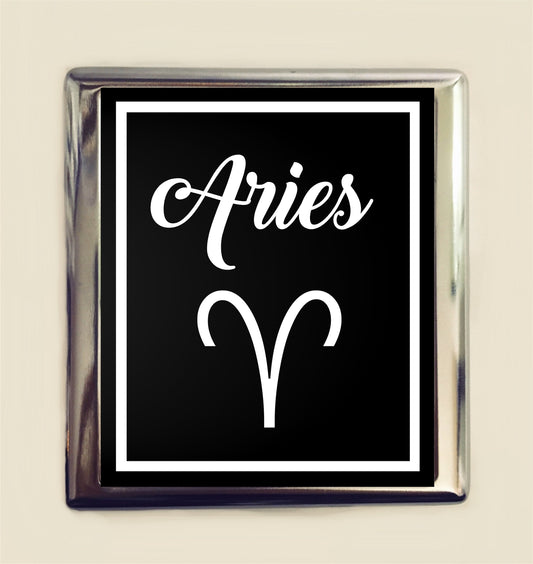 Aries Zodiac Sign Cigarette Case Business Card ID Holder Wallet Astrology Astrological New Age Spirituality