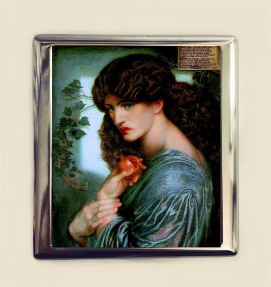 Dante Rossetti Perspehone Cigarette Case Business Card ID Holder Wallet Greek Mythology Pomegranate Myth Fine Art Painting Proserpina