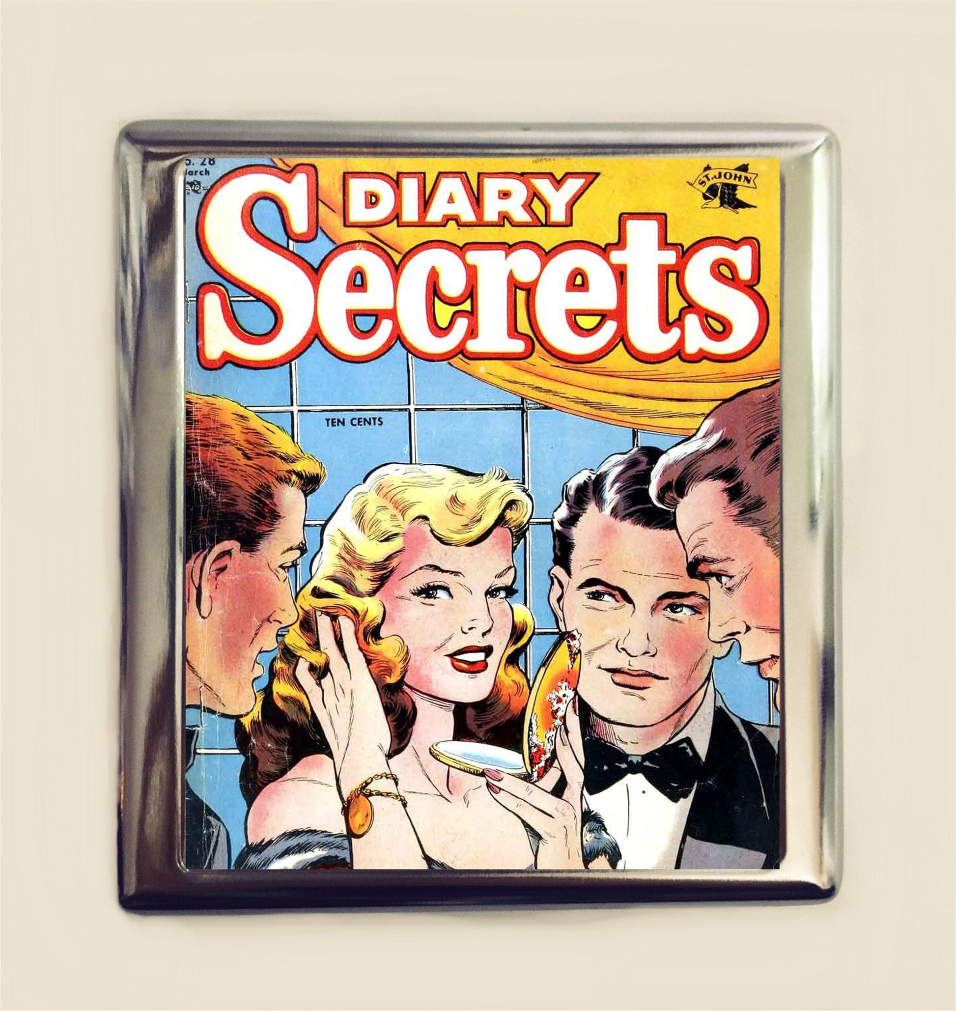 Romance Comic Book Cigarette Case Business Card ID Holder Wallet Retro 1950s Romantic Love Vintage