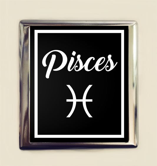 Pisces Zodiac Sign Cigarette Case Business Card ID Holder Wallet Astrology Astrological New Age Spirituality