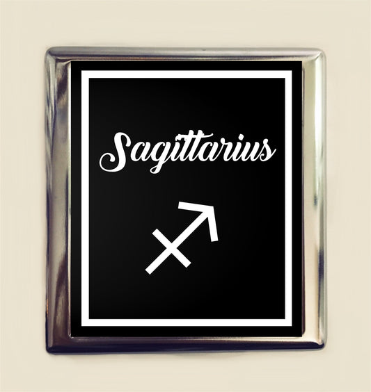 Sagittarius Zodiac Sign Cigarette Case Business Card ID Holder Wallet Astrology Astrological New Age Spirituality