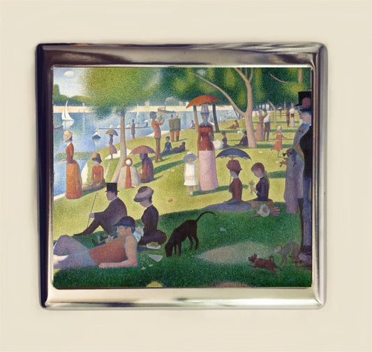 Seurat Sunday Afternoon on the Island of La Grande Jatte Cigarette Case Business Card ID Holder Wallet Fine Art Painting French France