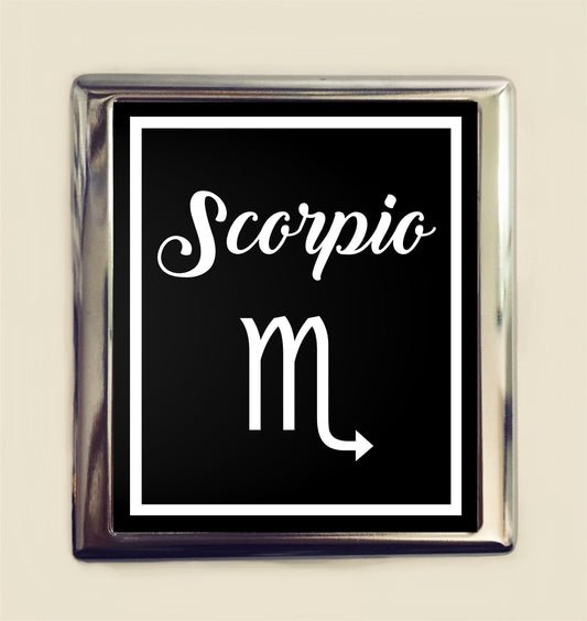 Scorpio Zodiac Sign Cigarette Case Business Card ID Holder Wallet Astrology Astrological New Age Spirituality