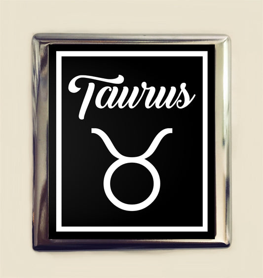 Taurus Zodiac Sign Cigarette Case Business Card ID Holder Wallet Astrology Astrological New Age Spirituality