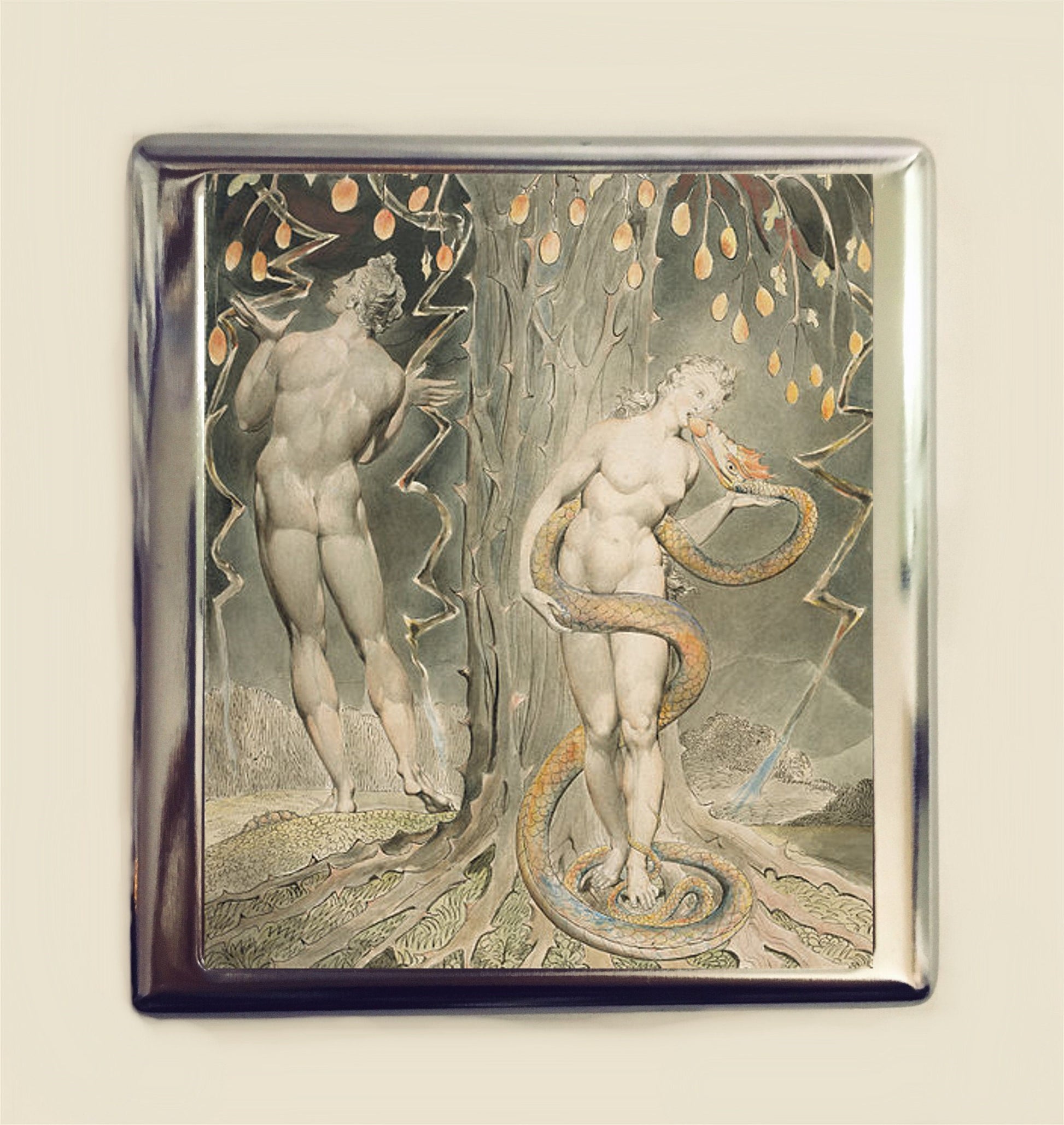 William Blake Cigarette Case Business Card ID Holder Wallet Fine Art Painting Adam and Eve Poetry