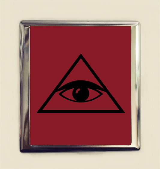 All Seeing Eye Cigarette Case Business Card ID Holder Wallet Occult Illuminati Esoteric Freemasonry