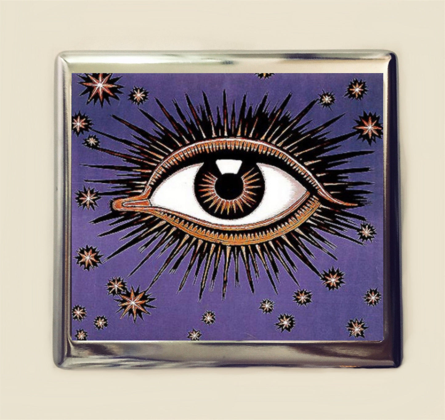 Franz Von Stuck Eye Cigarette Case Business Card ID Holder Wallet Occult Mystical Fine Art Painting All Seeing Eye