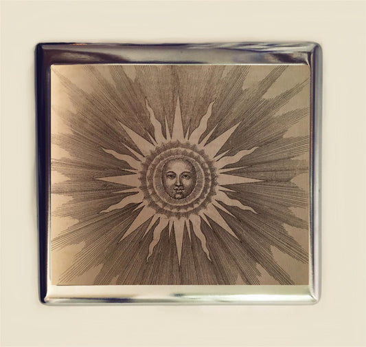 Mystical Sun Cigarette Case Business Card ID Holder Wallet Occult Occultism Esoteric Astrology Astronomy