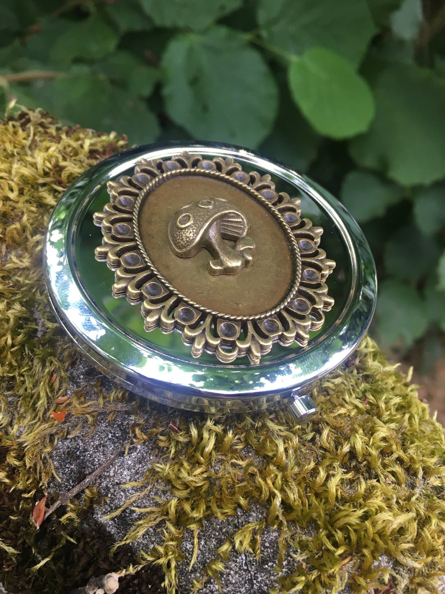 Mushroom Compact Mirror - Whimsical Magic Mushrooms - Make Up - Cosmetics - Pocket Mirror