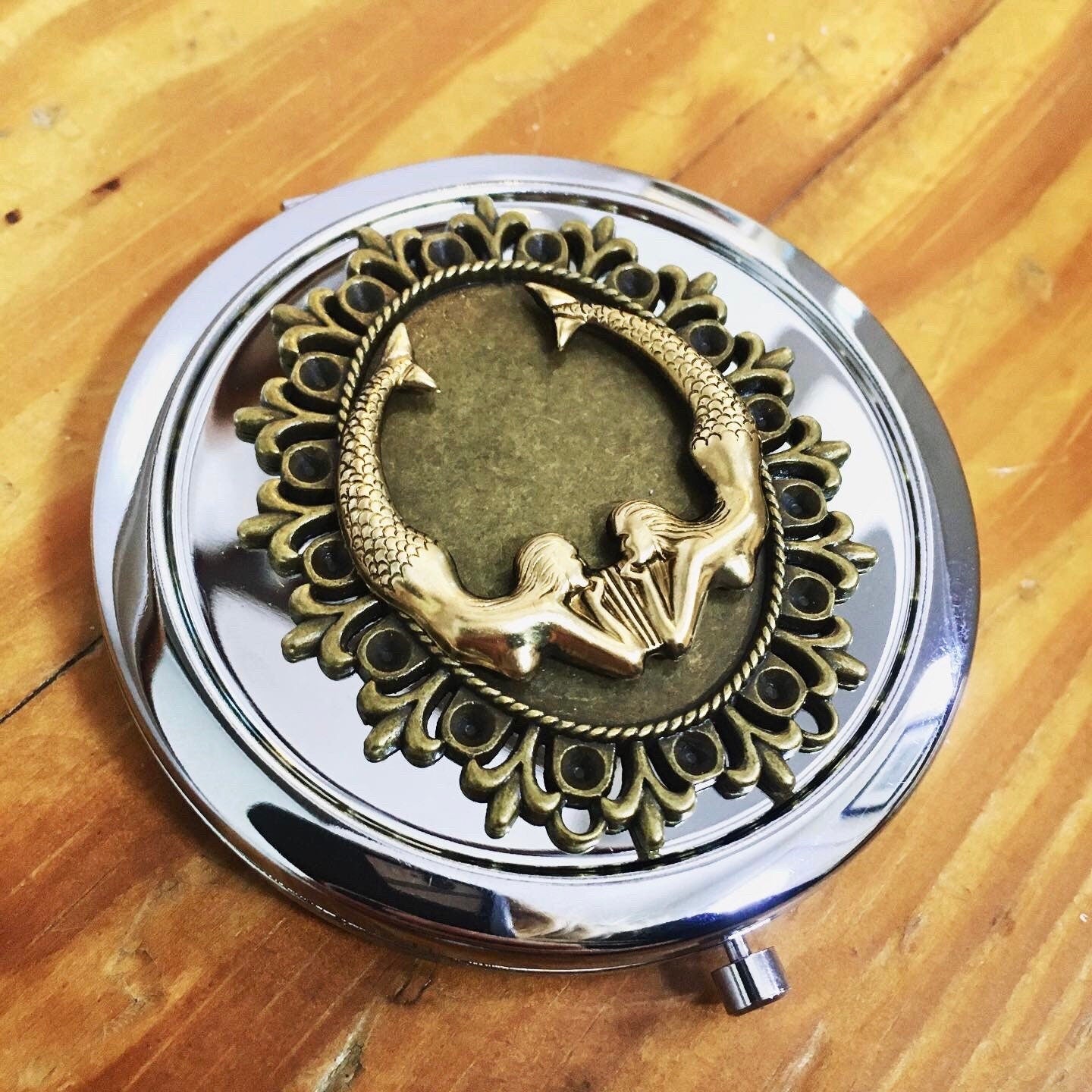 Mermaid Compact Mirror - Nautical Mermaids - Make Up - Cosmetics - Pocket Mirror