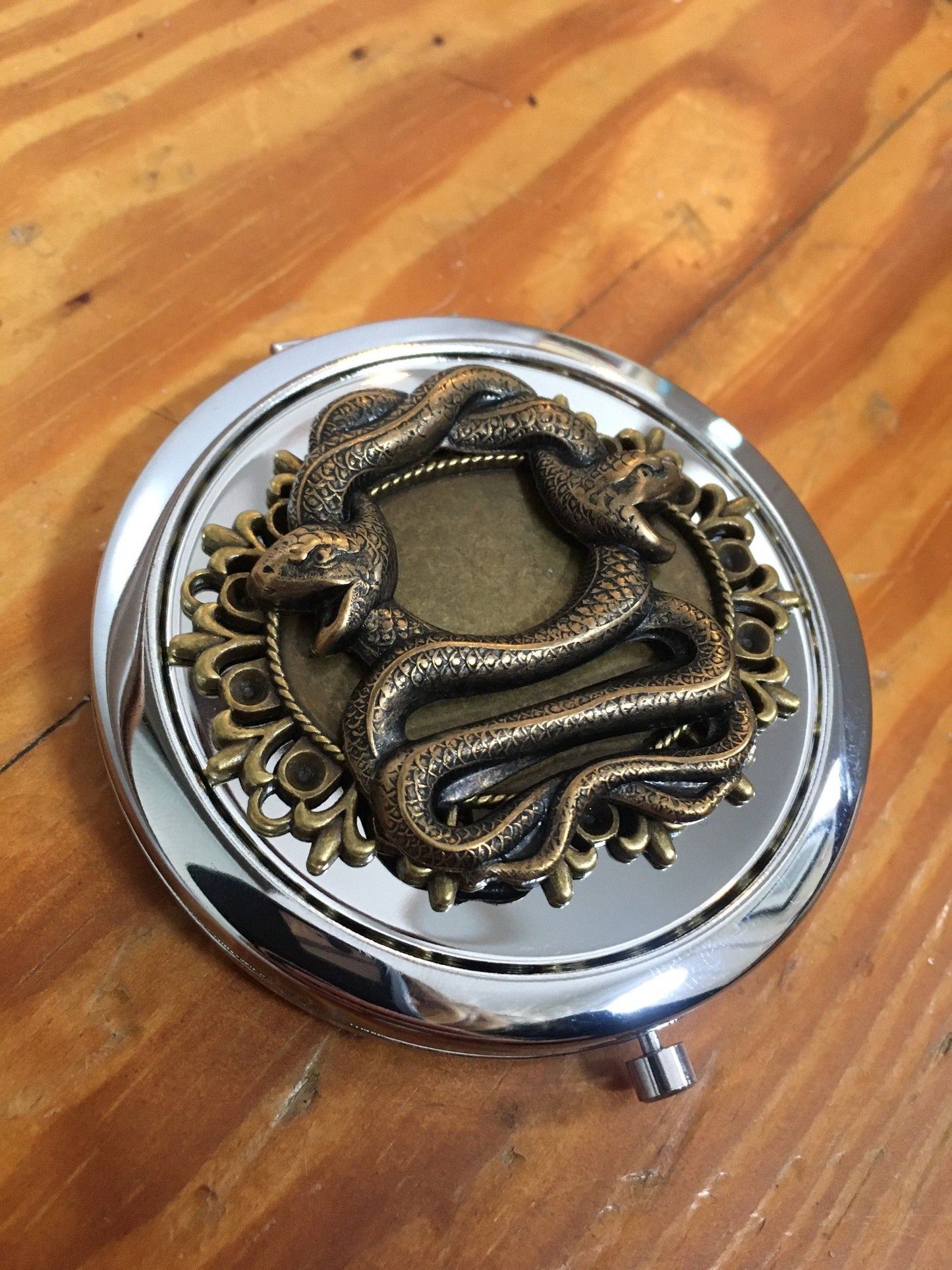 Double Snake Compact Mirror - Mystical Fantasy - Make Up - Cosmetics - Pocket Mirror