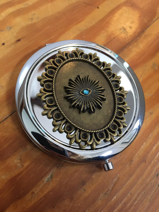 All Seeing Eye Compact Mirror - Mystical Third Eye Gem - Make Up - Cosmetics - Pocket Mirror